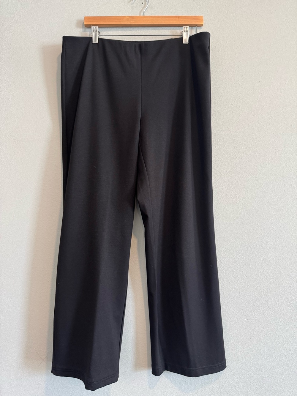 Eileen Fisher Pull On Pants Straight Leg Viscose Blend 29” Inseam Capsule Large
